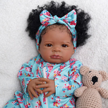 Risbecko 20 Inch Reborn Baby Doll Cute Doll Soft Touch 3D Paint and Visible Veins - Collectible Art Doll Gift Birthday Gift