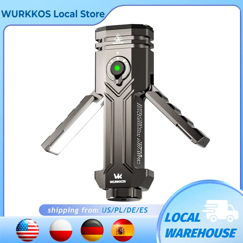 Wurkkos HD02 Rechargeable LED Camping Lamp - 3200 Lumens Portable Searchlight for Outdoor Activities, Fishing, Hunting, and Hiking