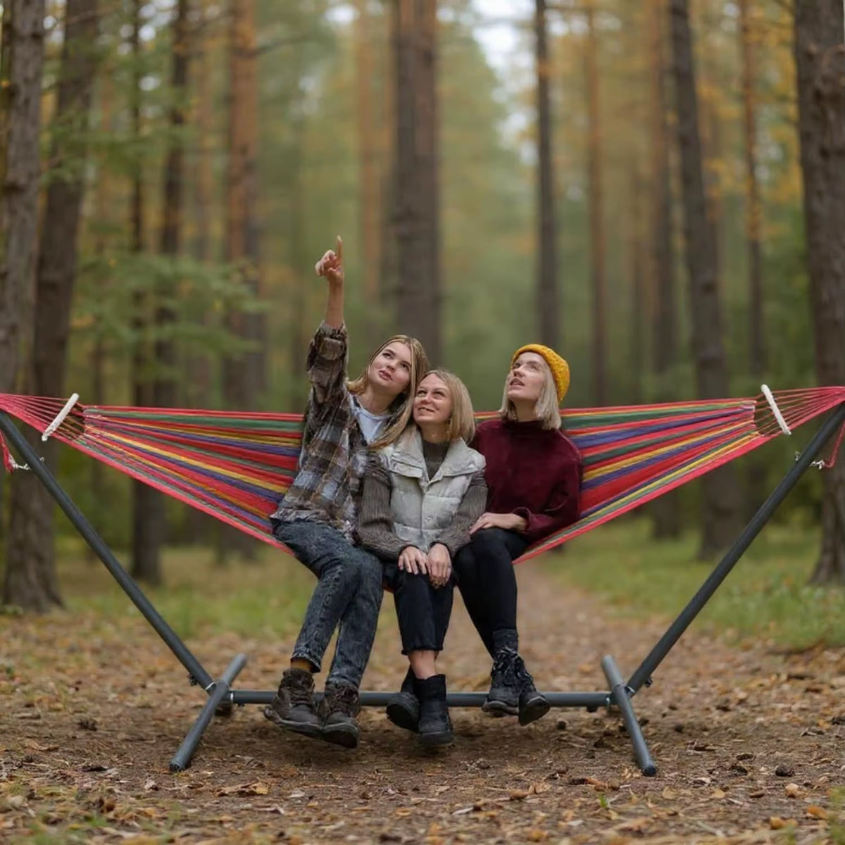 Gyroor Adjustable Hammock Stand - 600 lb Capacity Stylish Hammock Bed with Storage Bag for Outdoor Relaxation