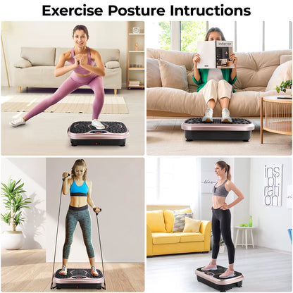 Vibration Plate Exercise Machine - Whole Body Workout Vibration Fitness Platform W/ Loop Bands - Home Training Equipment