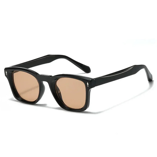 Retro Rivets Square Sunglasses Women Fashion Gradient Shades UV400 Men Green Black Sun Glasses