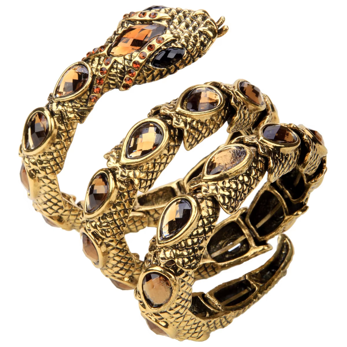 YACQ Stretch Snake Bracelet Armlet Upper Arm Cuff Women Punk Rock Crystal Bangle Jewelry Gold Silver Color Dropshipping A32