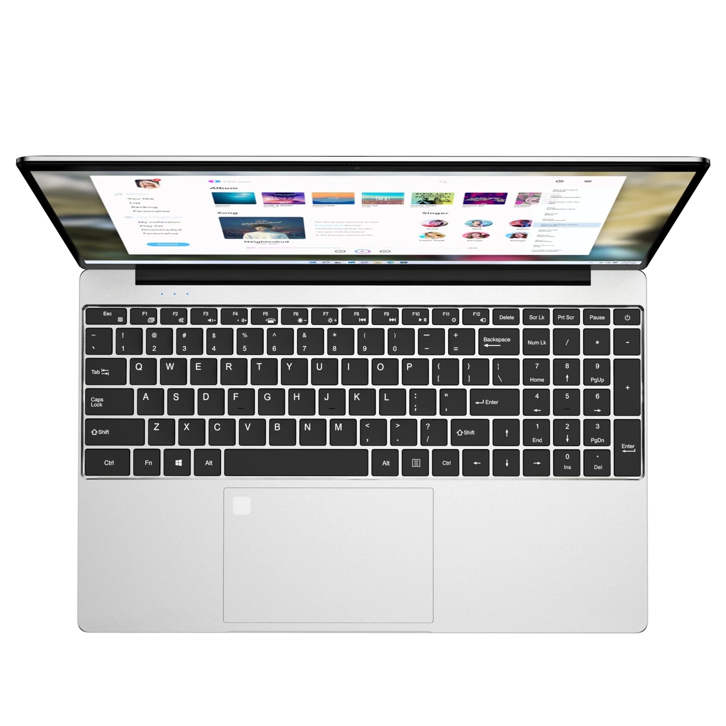 GXMO G156N Laptop Intel Alder Lake-N N95 16GB RAM 512GB SSD 15.6 Inch FHD IPS Screen Fingerprint Unlock Backlit Keyboard 180° Viewing Angle 44.89WH Battery Narrow Bezel Notebook