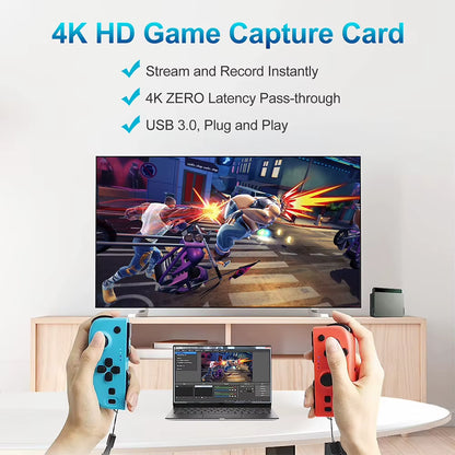 USB 3.0 4K Hdmi-Compatible Capture Card 1080P 60Hz HD Video Recorder Grabber Gaming Capture Card for Ps4/Xbox/Pc Live Streaming