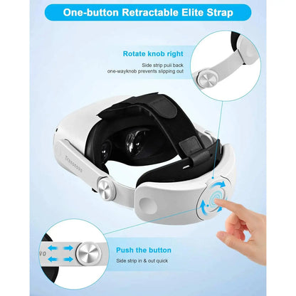 TRANSNOVO Ergonomic Adjustable Head Strap for Oculus Quest 2 and Meta Quest 2 - Enhanced Comfort VR Accessory