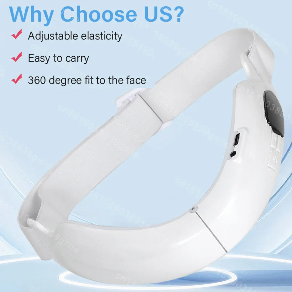 4 in 1 Massager for Face, Facial Sculpting Device for Double Chin, Reduces Sagging Skin, Remote Control Operation with 5 Modes, 15 Adjustable Intensities. (White)