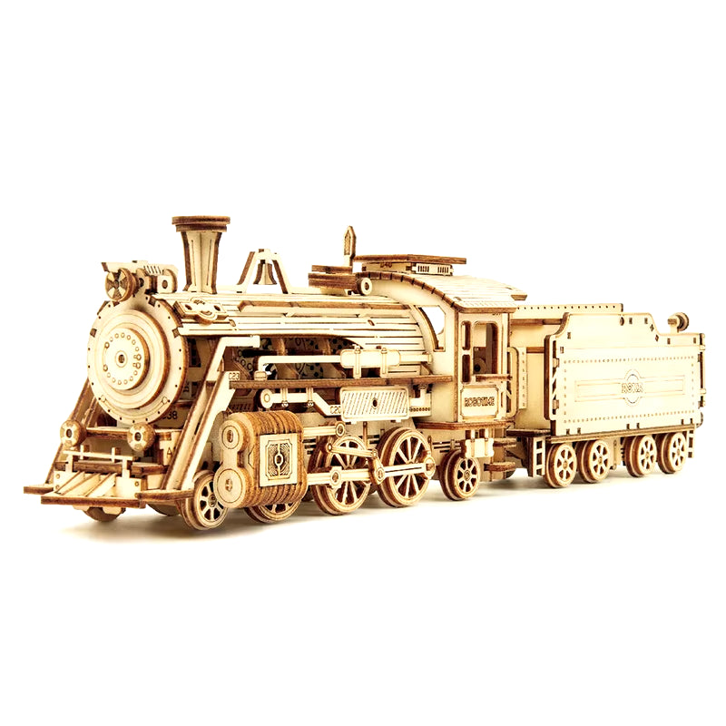 Robotime Rokr 3D Wooden Puzzle Montessori Toys Steam Train, Army Jeep, Heavy Truck Model Building Kits for Kids