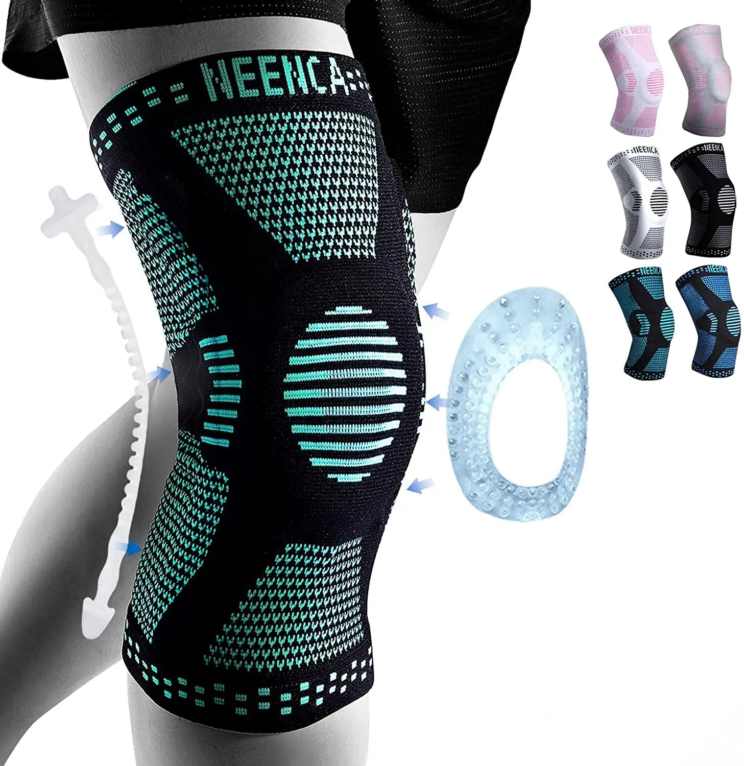 Copper Knee Brace Knee Support with Patella Gel Pad &Side Stabilizers for Knee Pain Sport Arthritis ACL Joint Pain Relief