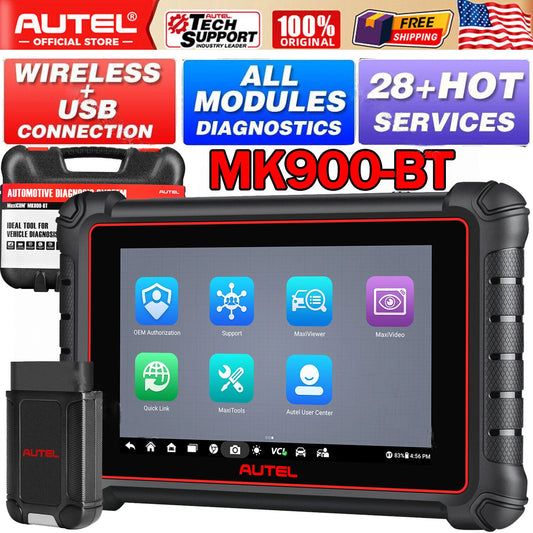 Autel Maxicom MK900BT 11 OS 8-Inch LCD Auto Diagnostic Scanner Tool 40+ Reset Bi-Directional Control Active Test