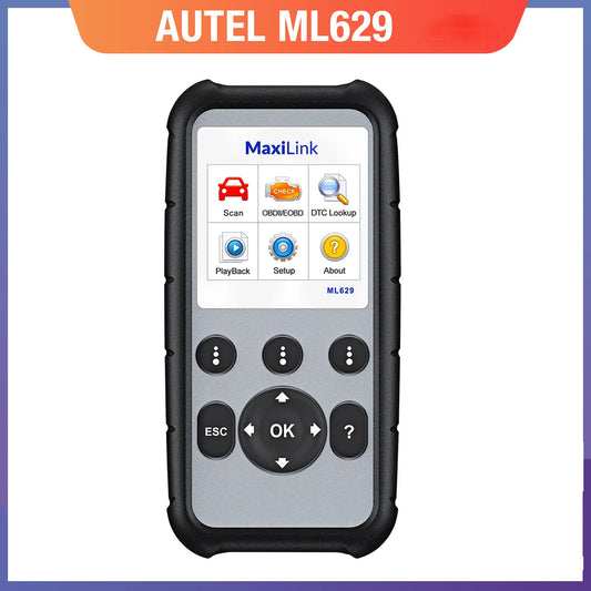  Maxilink ML629 Enhanced CAN OBD2 Scanner with ABS SRS Transmission Engine Diagnosis Auto VIN Scan Tool Check Engine Light