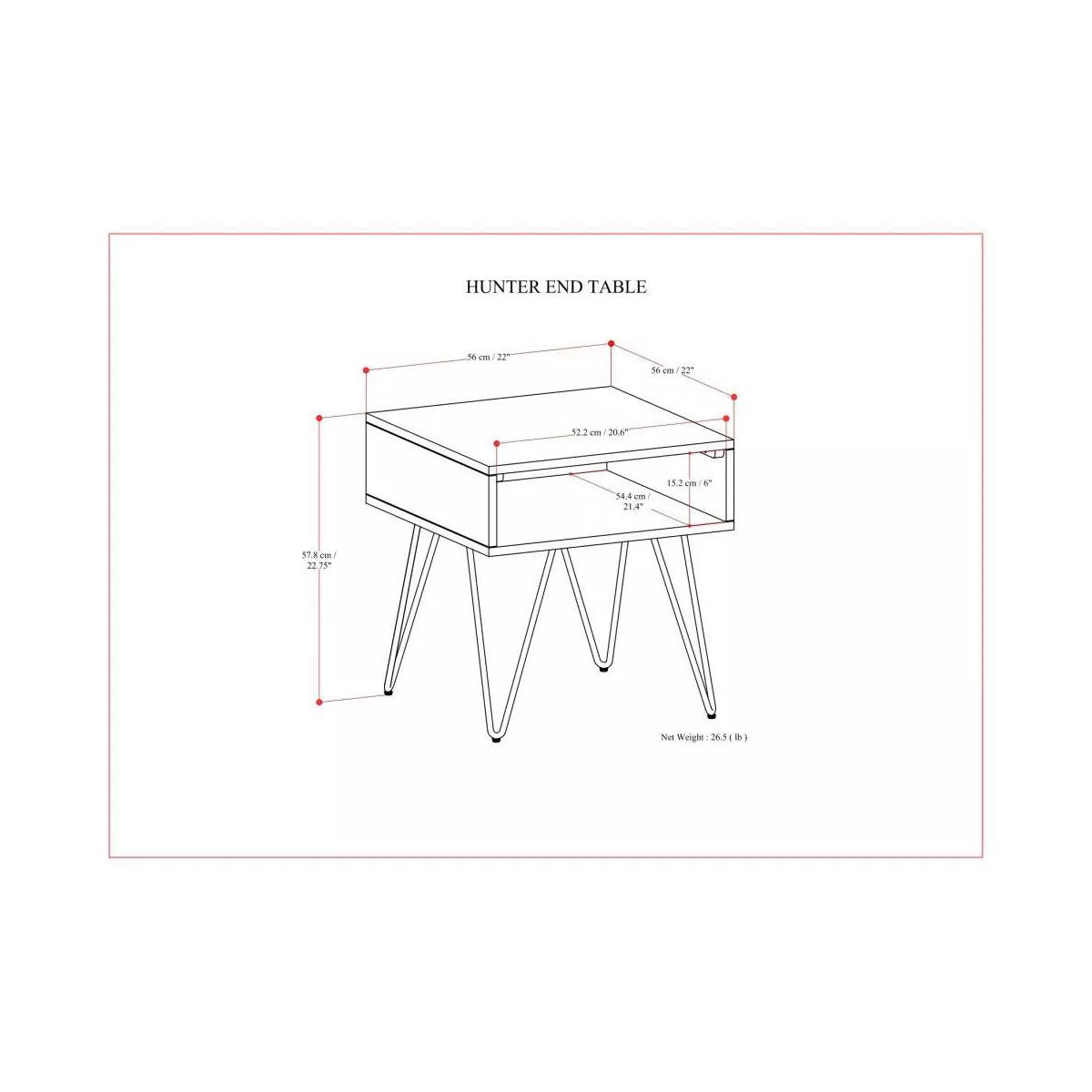 Moreno Contemporary End Table - Oak Veneer