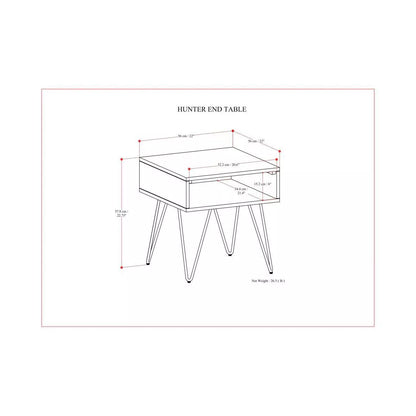 Moreno Contemporary End Table - Oak Veneer