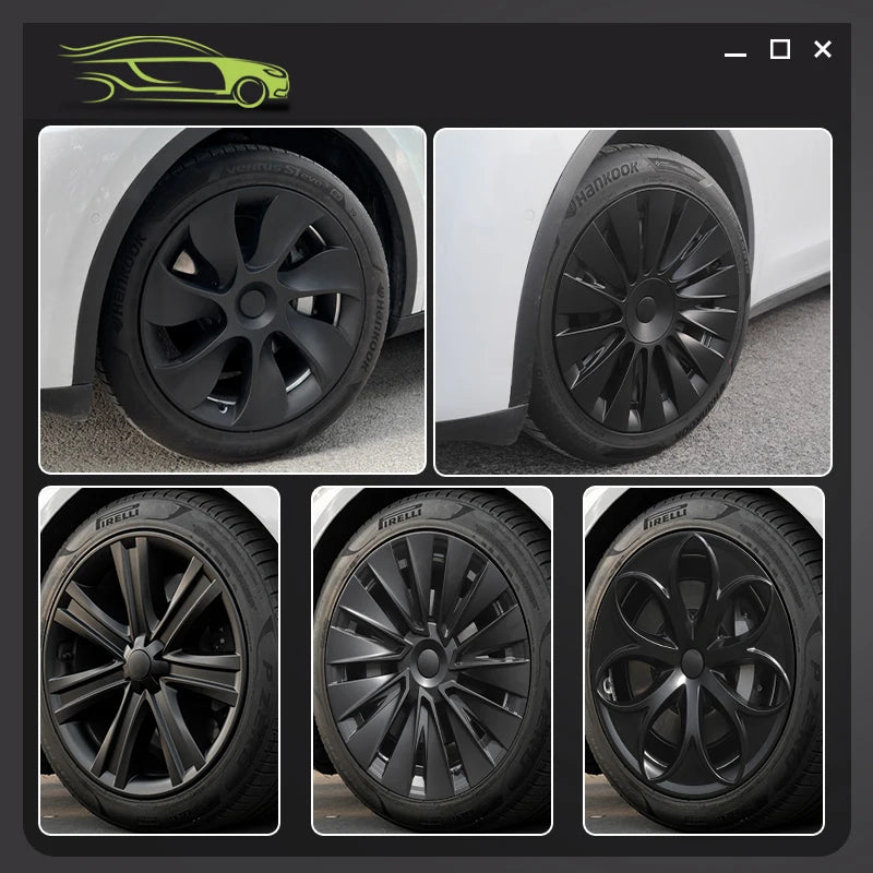 4-Piece Wheel Cap Set for Tesla Model Y (2020-2024) 19-Inch Hubcap Replacement Accessories