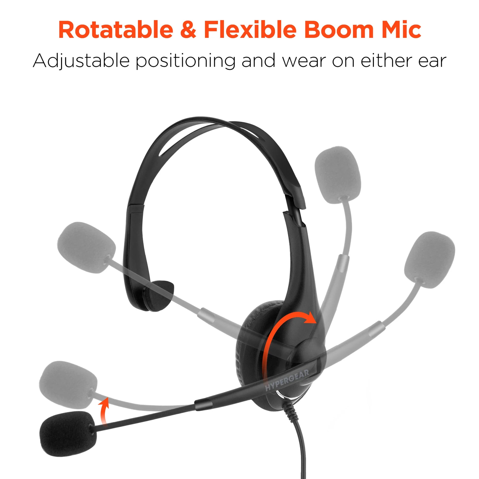 Hypergear V100 Office Professional Wired Headset W 6 Ft Cord