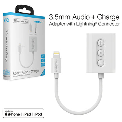 Naztech MFI Lightning to 3.5Mm Audio + Charging Adapter
