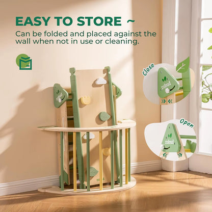 Robotime Robud 7 in 1 Triangle Set Foldable Wooden Climbing Toy Montessori Foldable Climbing Set with Rope Net for Girls Boys