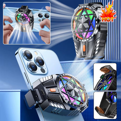 Rechargeable Mobile Phone Game Cooler with Adjustable 3-Speed Back-Clip Fan for Smartphones and Tablets