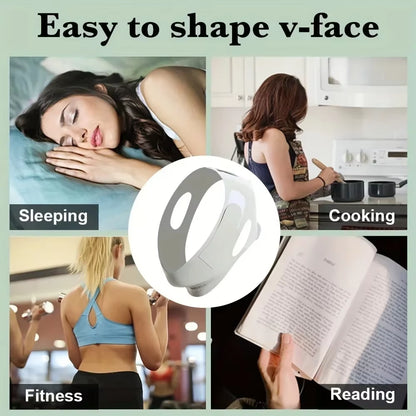 Adjustable V-Shape Facial Lift Band - Breathable and Reusable Double Chin Reducer for Daily Skin Care for Men and Women