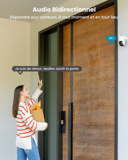 2K 3MP 360° PTZ HD Outdoor Solar Surveillance Camera, Outdoor Battery with PIR Motion Sensor, Colour Night Vision