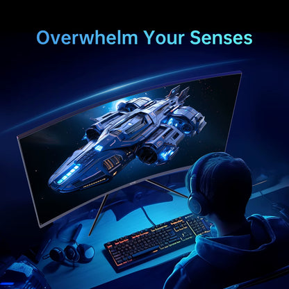 KTC 32 Inch 240Hz Curved Gaming Monitor 1500R 1080P 125% Srgb 1Ms, Freesync/G-Sync HDR10,HDMI/DP/USB Ports Vesa,Tilt Adjustable,