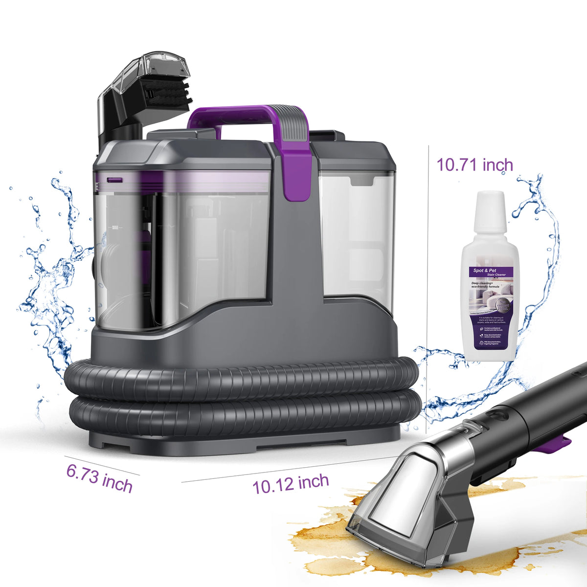 C9 Corded Carpet Vacuum Cleaner with 1.4M Hose and Wet Sprayer for Upholstery and Automotive Use
