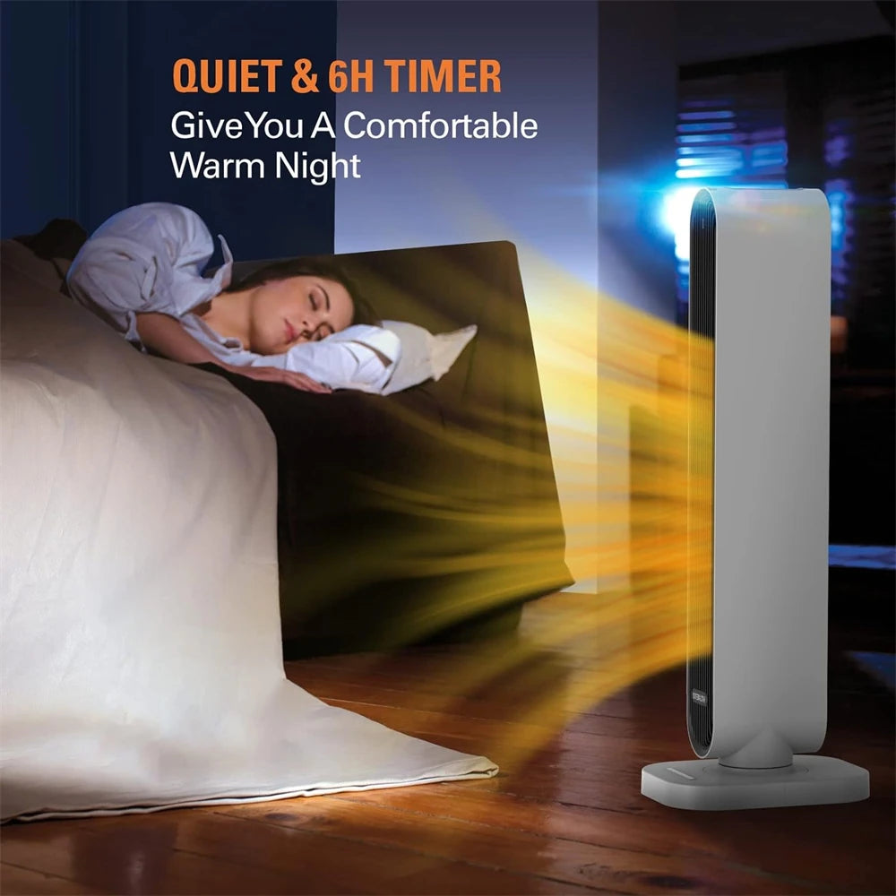  STEALTH 32'' Space Heater, 4 Modes, 6H Timer, Safety Fast - Quiet Heat,Tip-Over Protection, 1500W PTC Ceramic Heater Portable Tower Fan Electric Heater for Bedroom, Office, Indoors JHT100