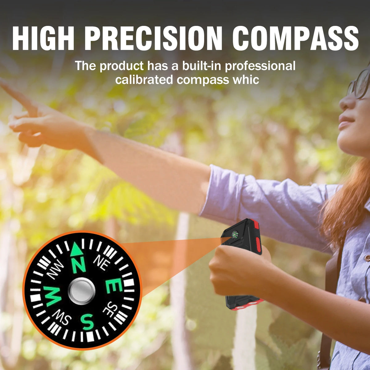 20,000mAh Solar Power Bank - High Capacity Portable Charger with Fast Charging, Built-In Li-Polymer Battery, and LED Light for iPhone and Samsung Devices