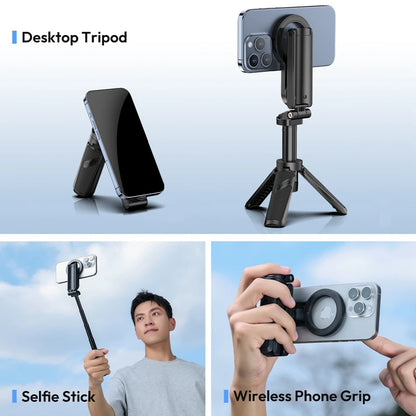​ JJ03 Magnetic Phone Tripod Wireless Phone Grip Selfie Stick Desktop Tripod for Iphone 16 15 14 13 Pro Pro Max