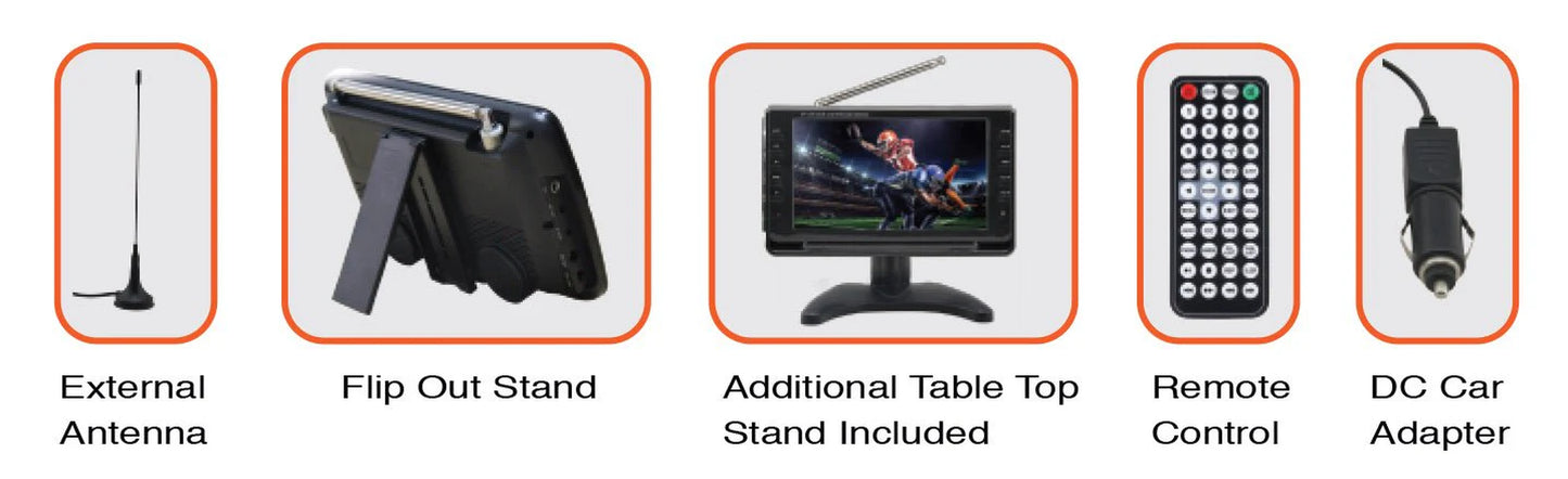 Naxa 9" Portable 12 Volt TV & Digital Multimedia Player (NT-90)