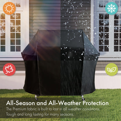 Black Grill Cover 58 Inch Gas Grill Cover Waterproof, UV Resistant BBQ Grill Cover, Fits Most Brands of Grills