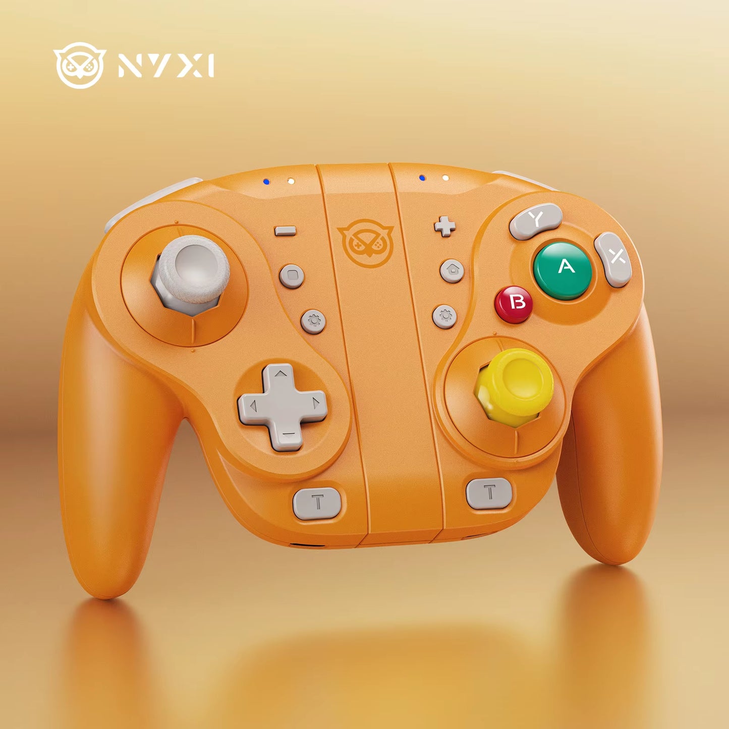NYXI Wizard  Joystick Wireless Game Controller Orange Gamepad with RGB Lights for Nintendo Switch PC Controller