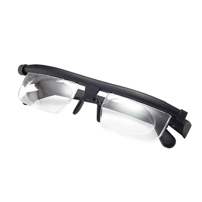 Dial Adjustable Glasses Variable Focus for Reading Distance Vision Eyeglasses US