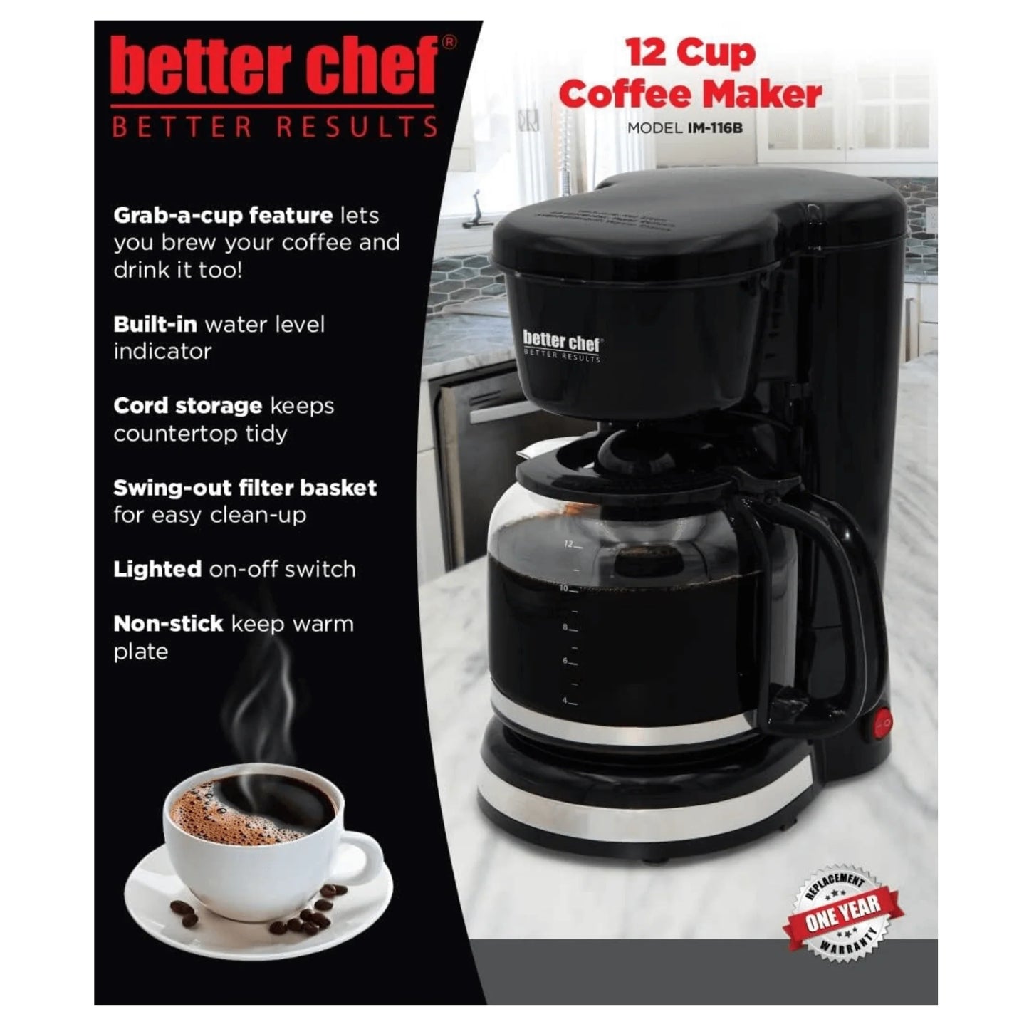 Better Chef 12 Cup Pause 'N Serve Coffee Maker