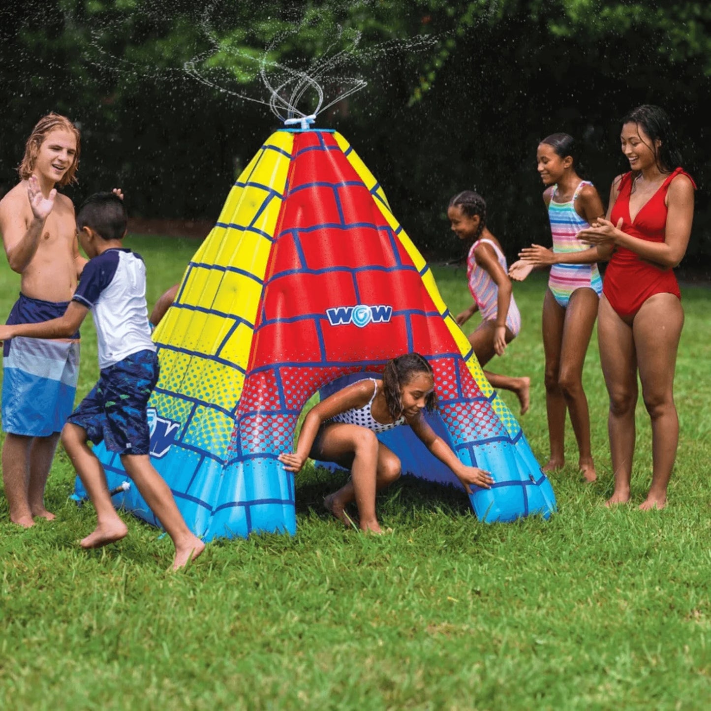 WOW Watersports 5.5Ft Rainbow Pyramid Backyard Sprinkler