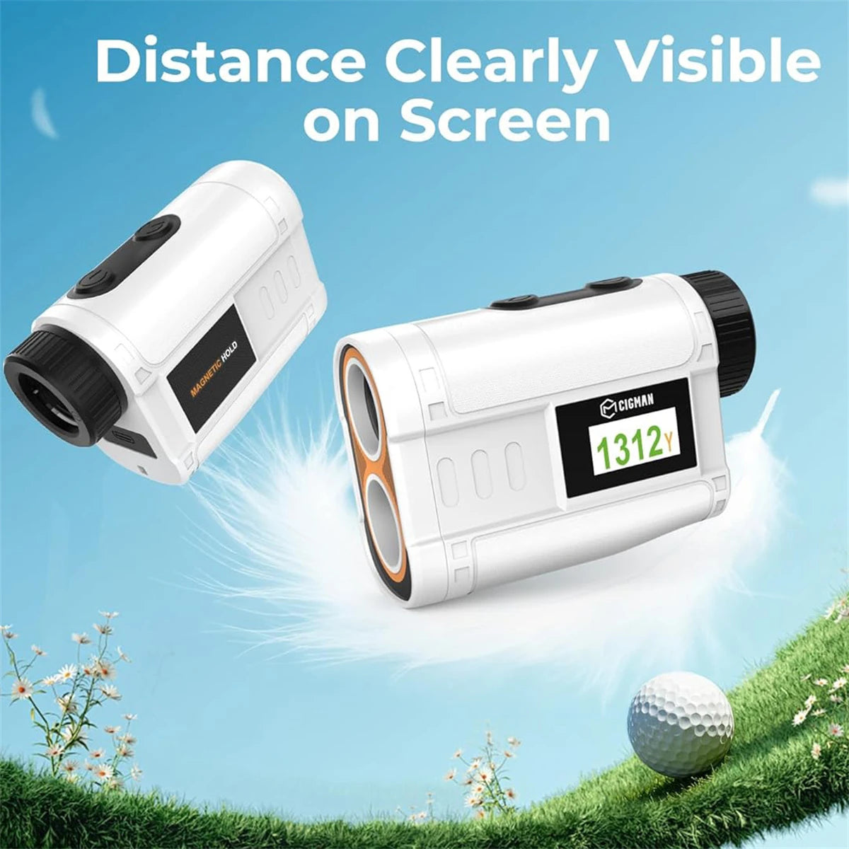  Golf Rangefinder 6X Zoom Magnification 1312 Yards Slope Compensation Color Display Flagpole Lock Rechargeable Waterproof Golf Accessories