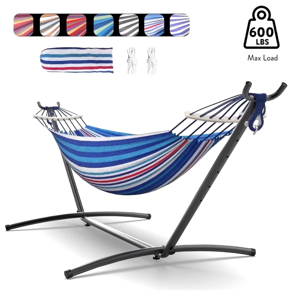 Gyroor Adjustable Hammock Stand - 600 lb Capacity Stylish Hammock Bed with Storage Bag for Outdoor Relaxation