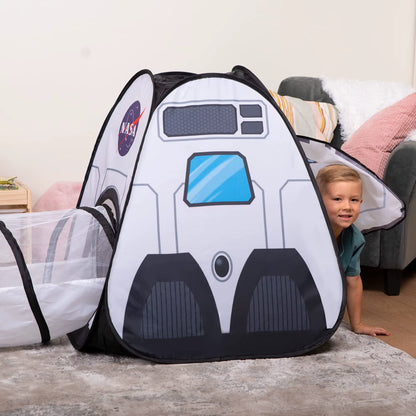 Joyfy Rocket Ship Play Tents Set Pop up Play House with Tunnel 3-Piece Play Tent for Kids Pretend Play Birthday Gift