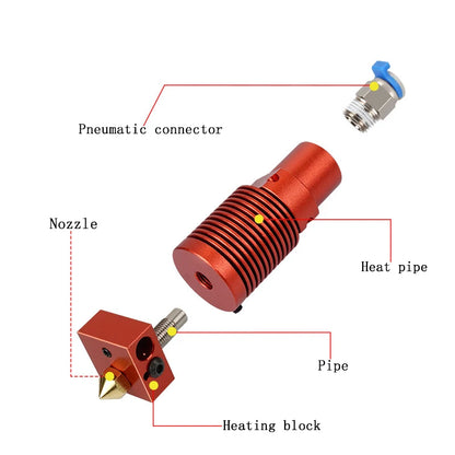 3D Printer Parts CR10S Pro Ender 3 Hotend Kit 0.4Mm Nozzzle Heater Thermistor Extrusion Assembled Extruder for CR10S Pro V2 Plus