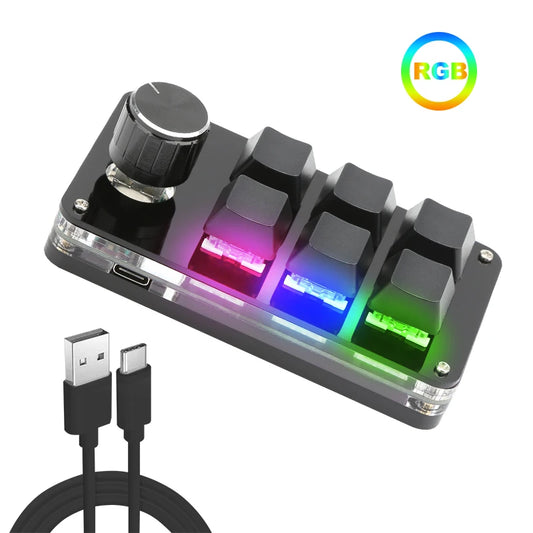 USB Custom Keyboard Macro 6/21 Key 1 Knob Programming RGB Bluetooth Gaming Photoshop Hotswap Mini Mechanical Bluetooth Keyboard