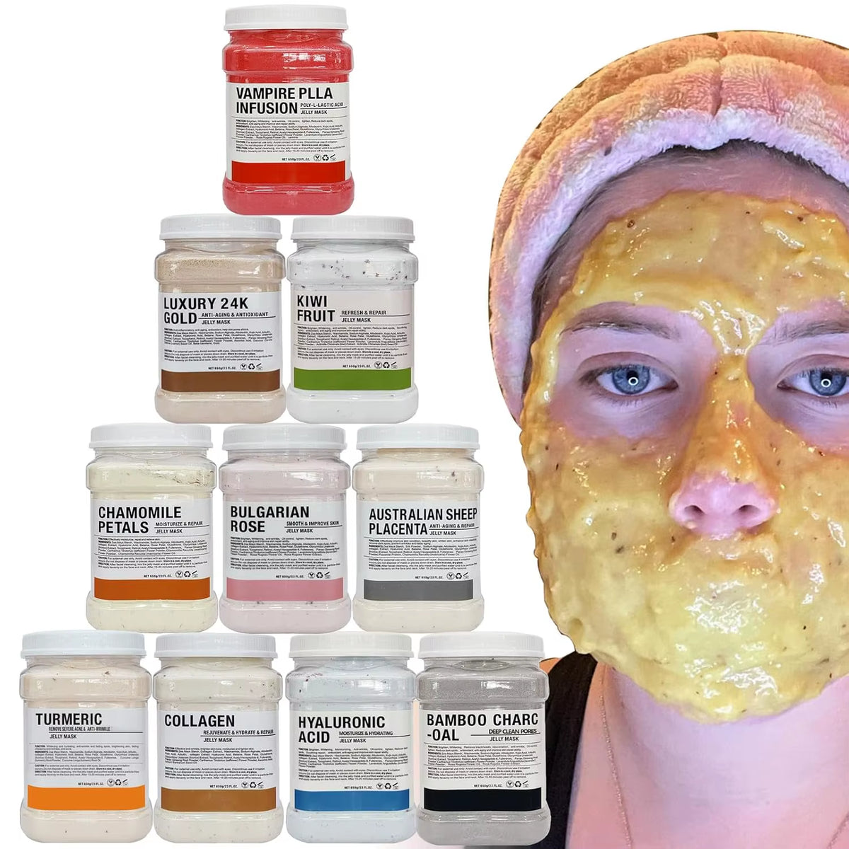 10PCS Professional Jelly Mask Powder - 650G Wholesale for Beauty Salon Facial Skin Care
