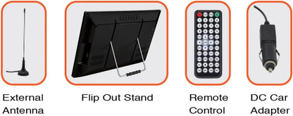 Naxa Portable 16" TV & Digital Multimedia Player with Built-In Rechargeable Lithium Battery & DC Car Cord (NT-1600)