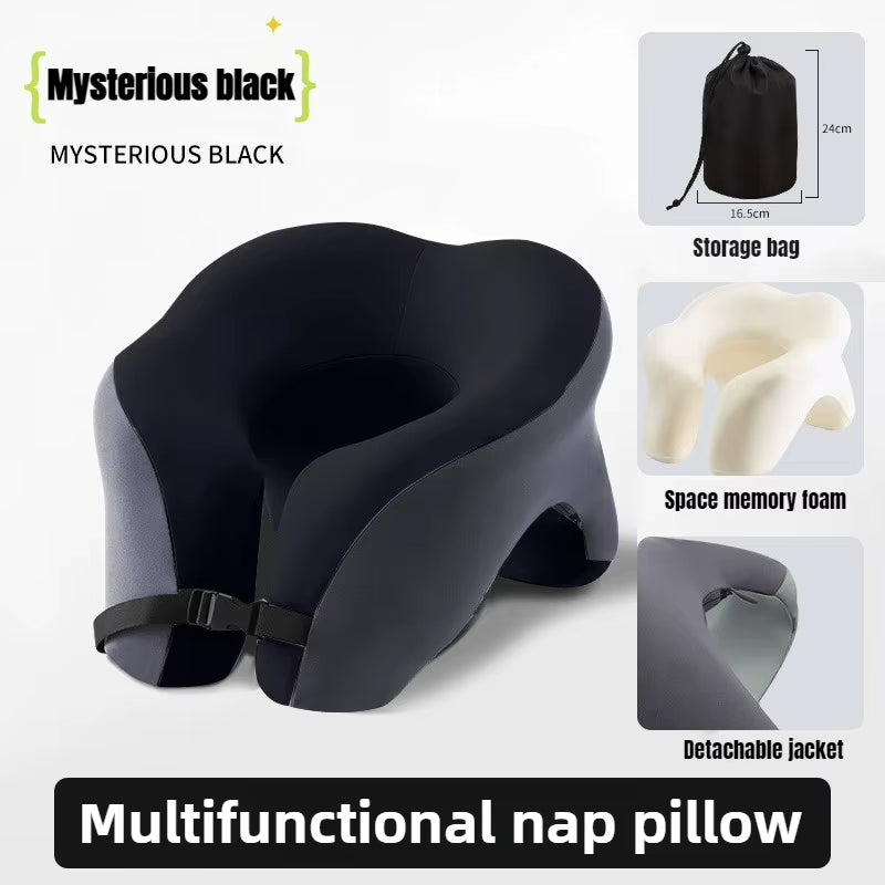 Portable U-Shaped Travel Pillow Memory Foam Sleeping Pillows Office Nap Pillow Car Airplane Neck Cushion Ergonomic Head Support