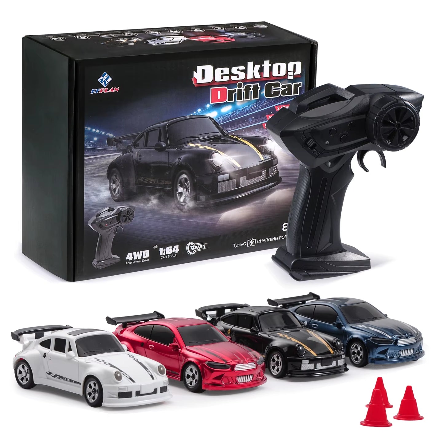 1:64 4WD RC Drift Car 2.4G High Speed Remote Control Racing Mini Car Full Proportions Desk Competition Toy Boy Ideal Gift