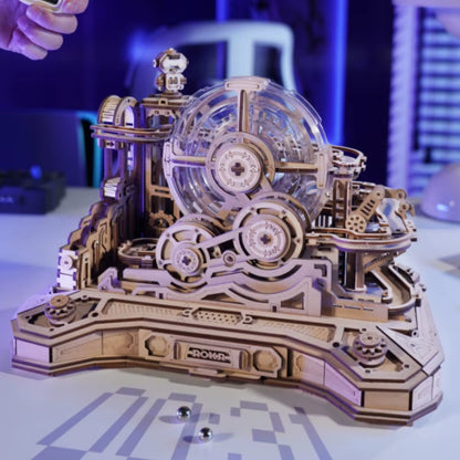 Robotime Rokr 3D Wooden Pinball Model Kit - Gear Ball Challenge DIY Table Game for Men and Women