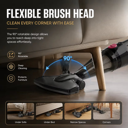 PBHPBH Corded Vacuum Cleaner with 26Kpa Strong Suction and 5-Meter Cord Length, Ideal for Home Environments and Pet Hair Removal, Includes Crevice Tool for Easy Corner Cleaning