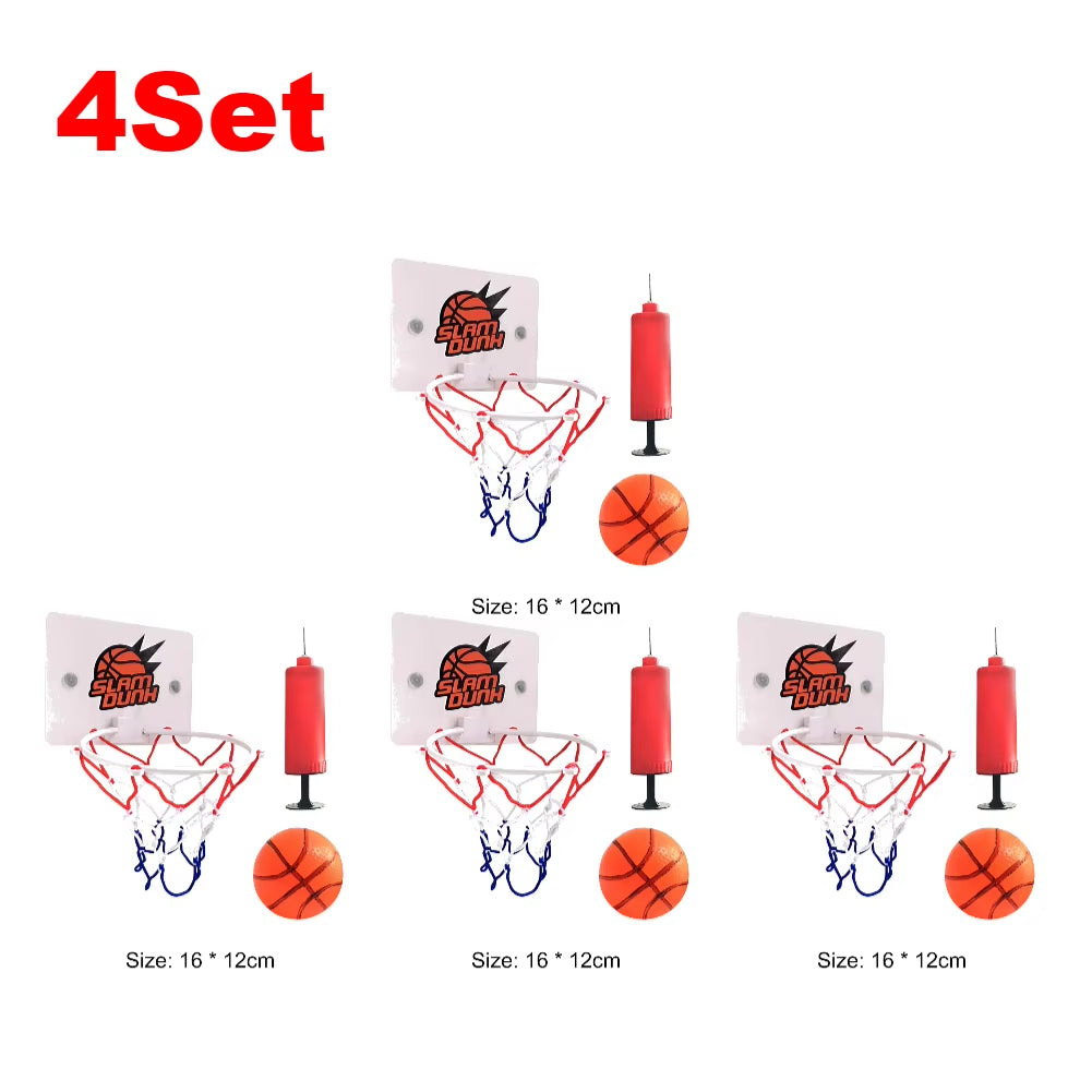 1-5Set Mini Basketball Hoop Set with Ball and Inflatable Kids Funny Game Home Sports Wall Hanging Basket Pump for Indoor Outdoor