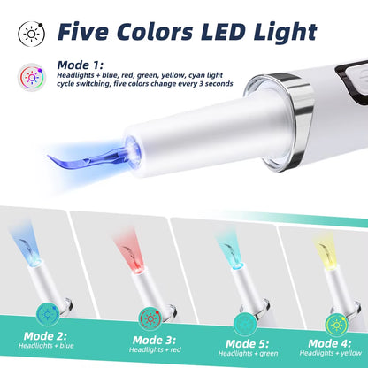 Ultrasonic Dental Scaler with LED Light - 5 Modes Tartar Removal Tool for Home Oral Care