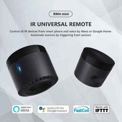 Broadlink RM4 Mini Smart Infrared Home Remote Control Aleax Voice Control Compatible with Google Home & & Alexa Smart Home HUB