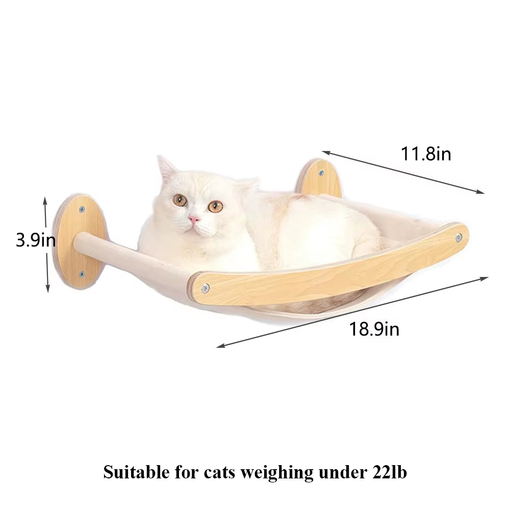 Wall-Mounted Cat Climbing Shelf with Four-Step Stairway and Sisal Scratching Post for Enhanced Pet Play and Comfort