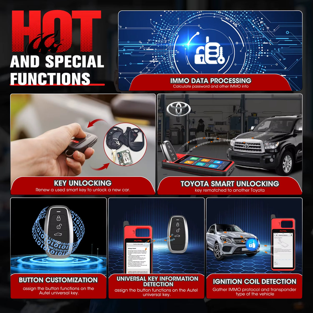 Autel MaxiIM KM100 KM100X Universal Key Programming Tool for Automotive IMMO Solutions - Supports All Key Loss, Key Deletion, and Key Addition
